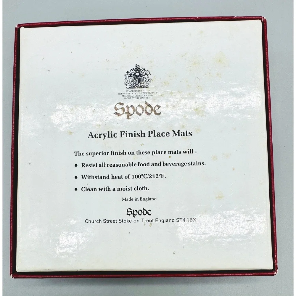 Spode Christmas Tree Coaster Cork Backed Set of 6 Green Trim Box England Vintage